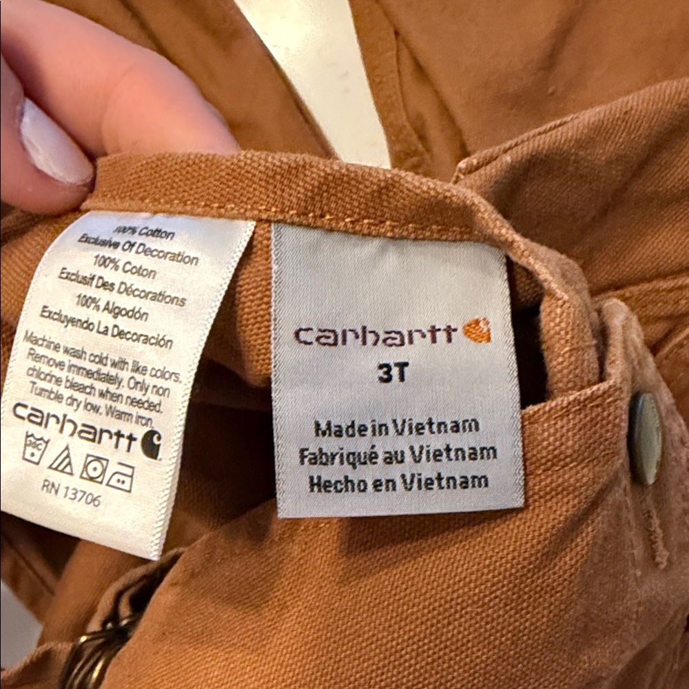 Carhartt Toddler Jacket in Brown with Logo Tag